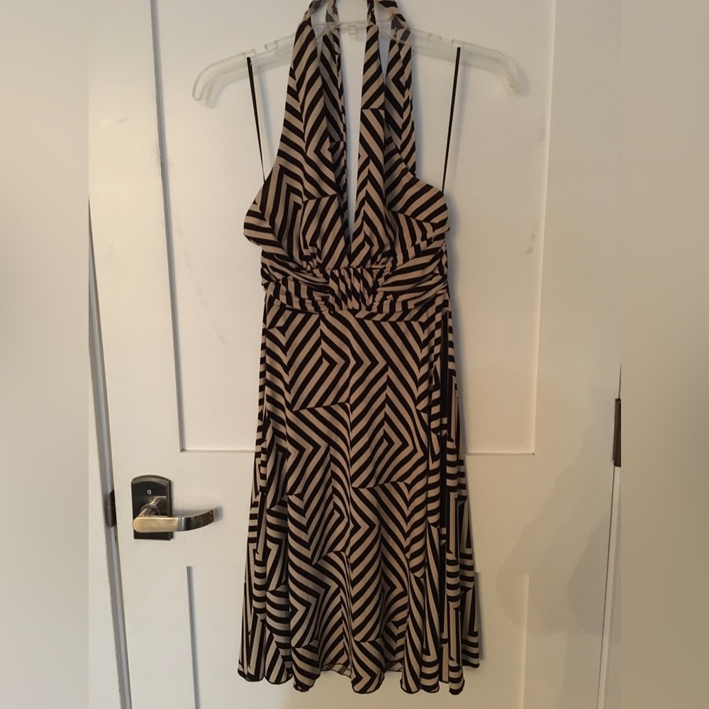 As You Wish Retro Halter Dress Geometric Pattern Size Small